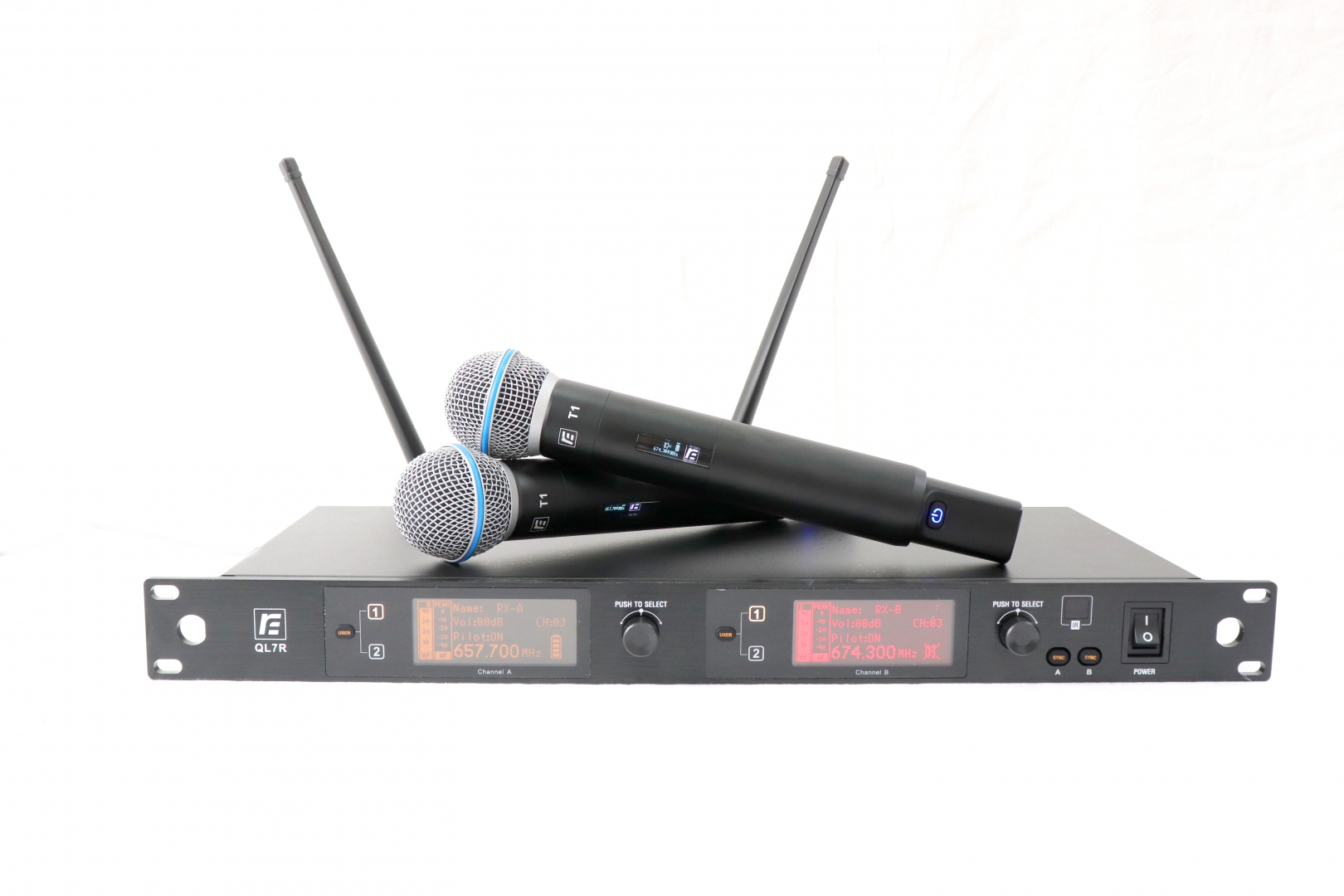 RFIntell QL7R/T1-A 651,800-683,400 МГц 2-канальная радиосистема с 2-мя ручными микрофонами в Белгородской области